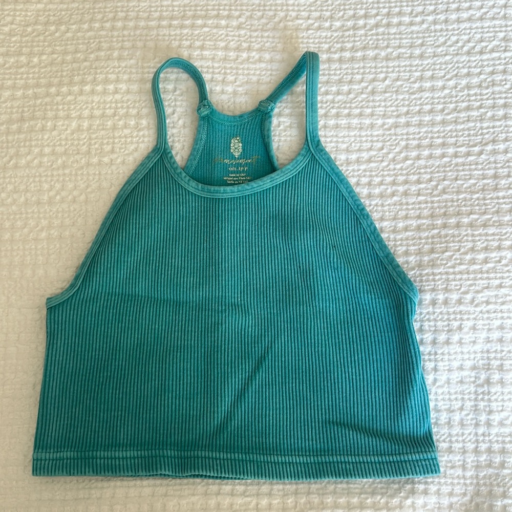 Free people movement Aqua blue halter top
